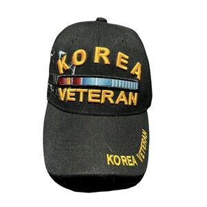 Korean Veteran U.S. Warriors Black Adjustable Ball Cap